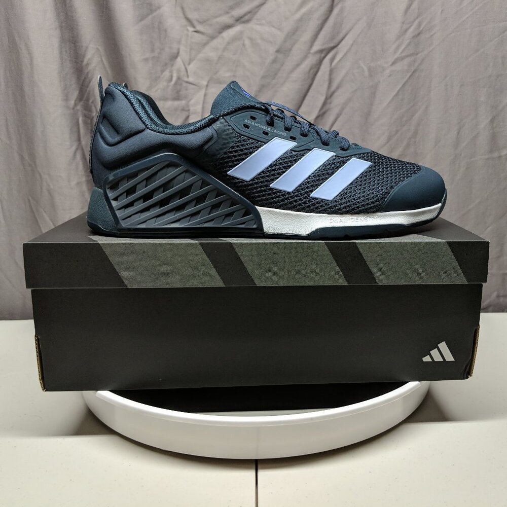 adidas Dropset 3 Trainer Navy White Weightlifting Training Shoes Sneakers NIB